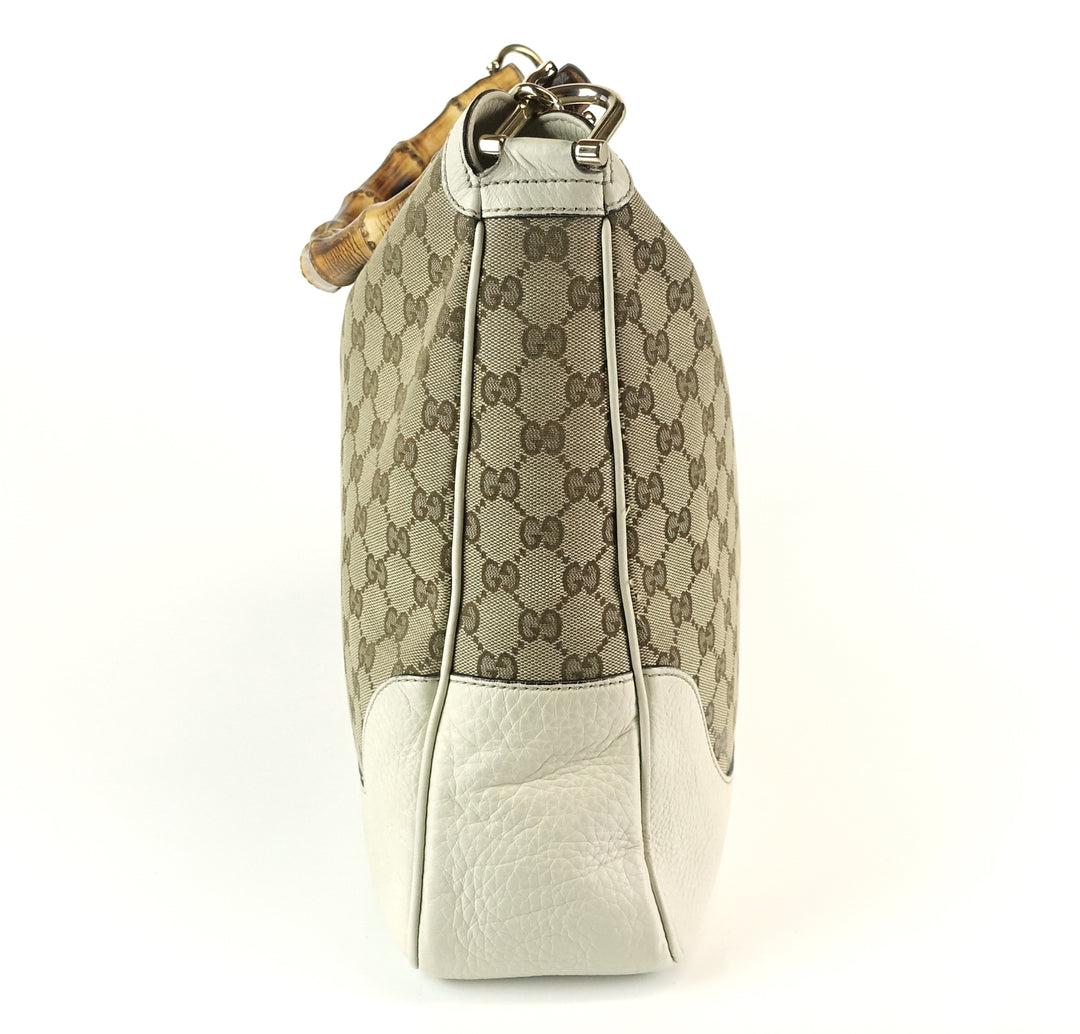 diana monogram canvas bamboo handle bag with strap