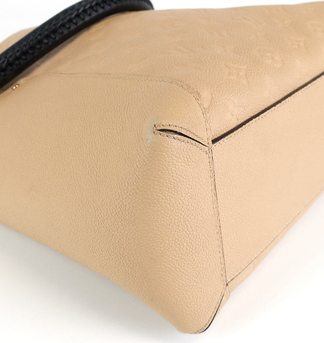 LOUIS VUITTON Bagatelle Monogram Empreinte Leather Shoulder Bag Beige-US
