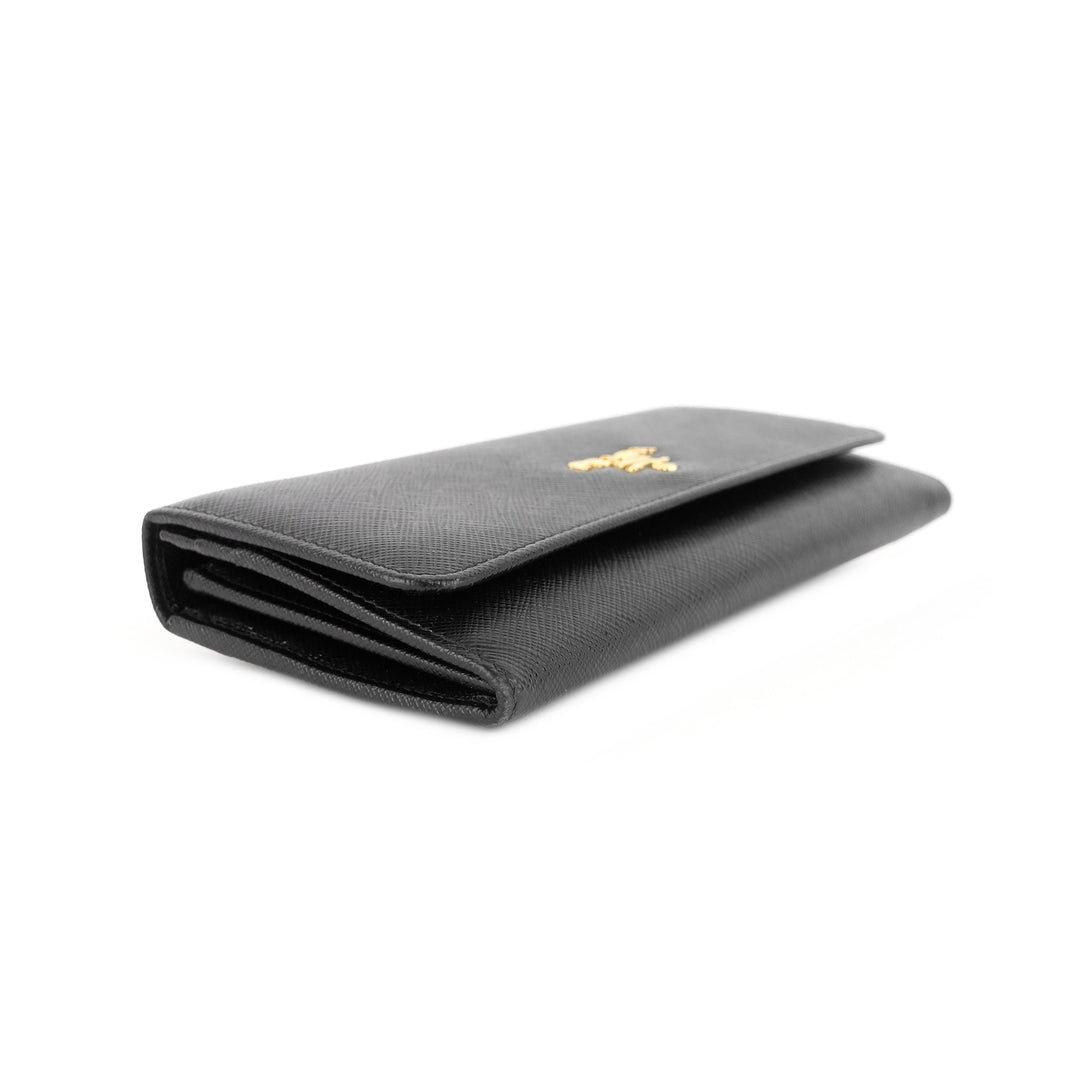 saffiano leather continental logo wallet with insert