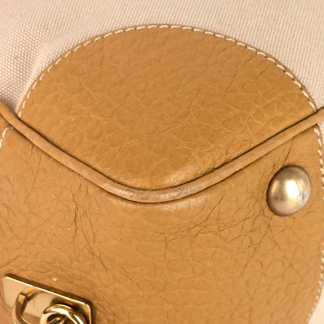 canvas and leather shoulder bag