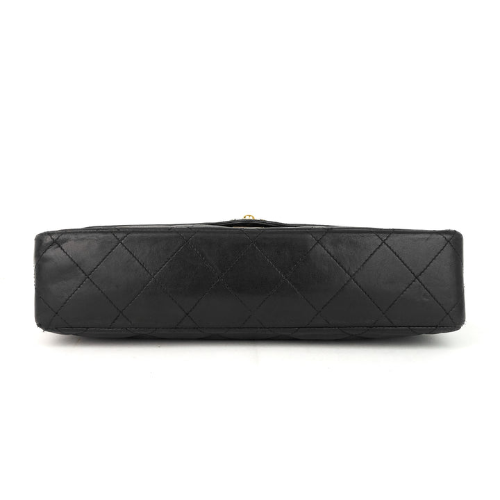 paris limited edition double flap lambskin leather bag