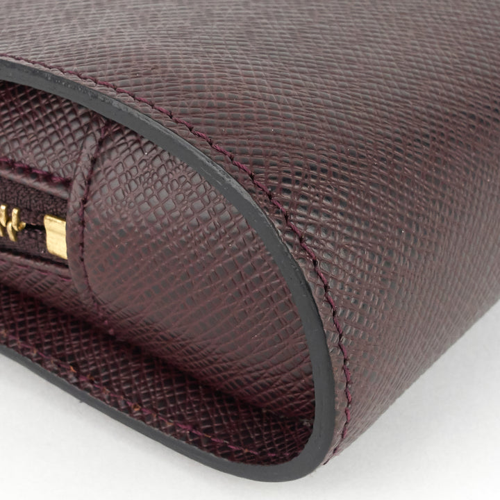 pochette baikal acajou taiga leather bag