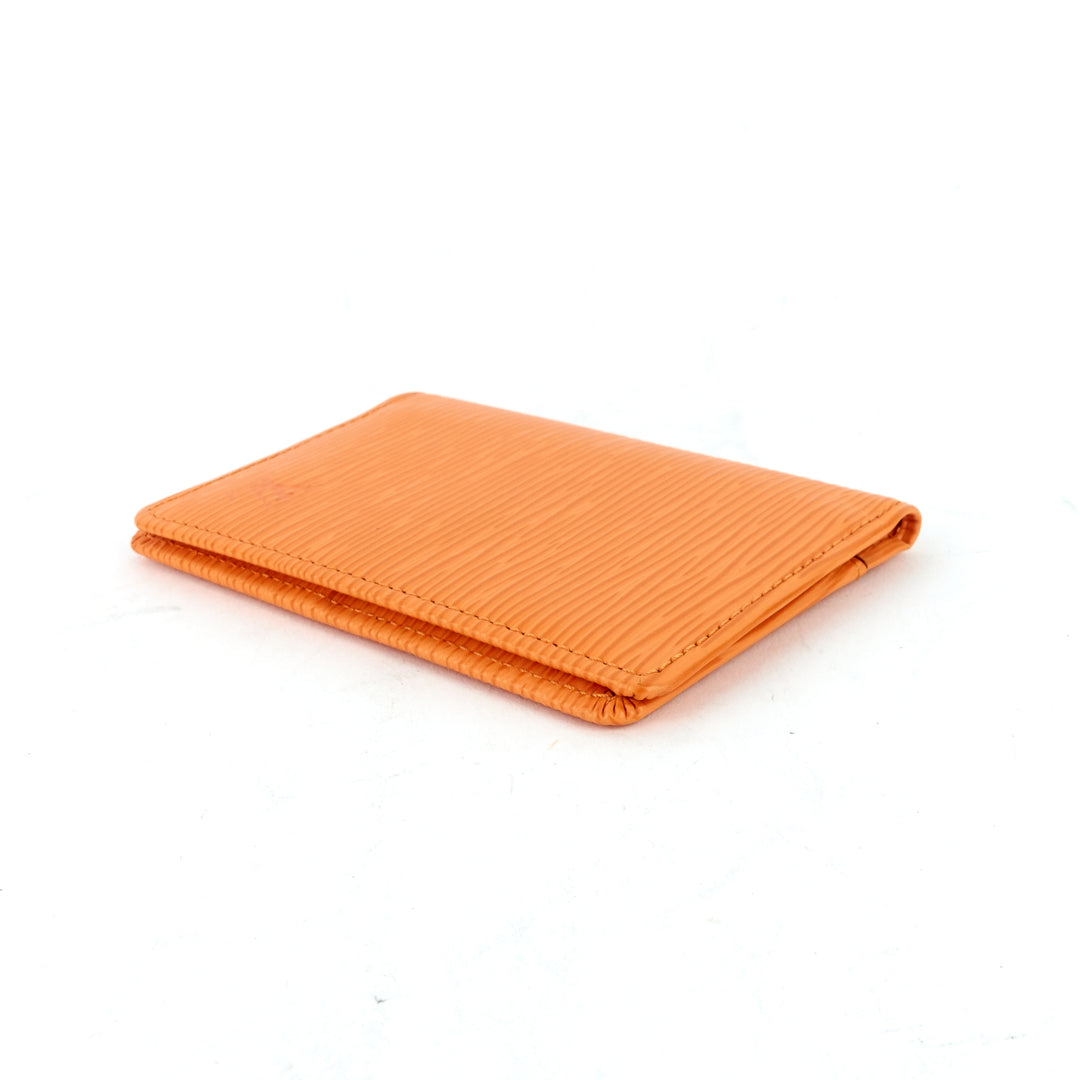 orange epi leather card holder