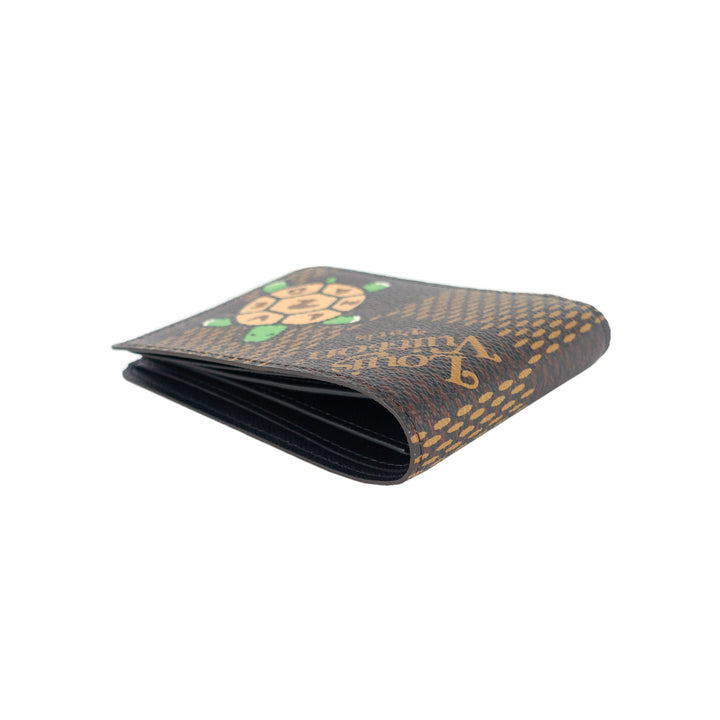 nigo turtle giant damier ebene canvas multiple wallet