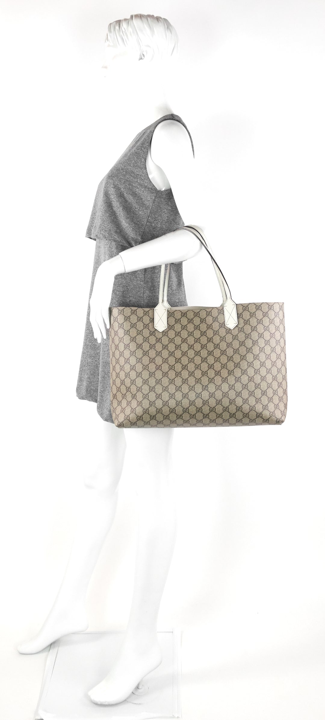 reversible medium gg coated canvas tote bag