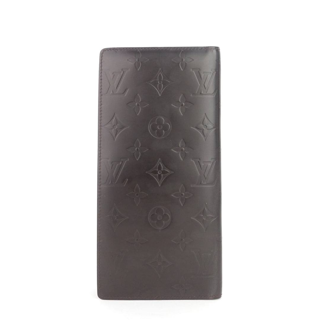 portefeuille glace leather double wallet