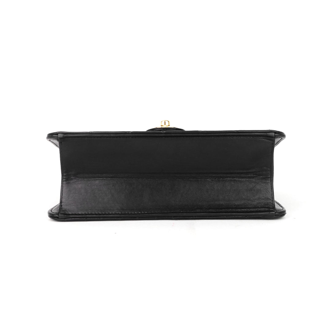 single flap lambskin leather shoulder bag