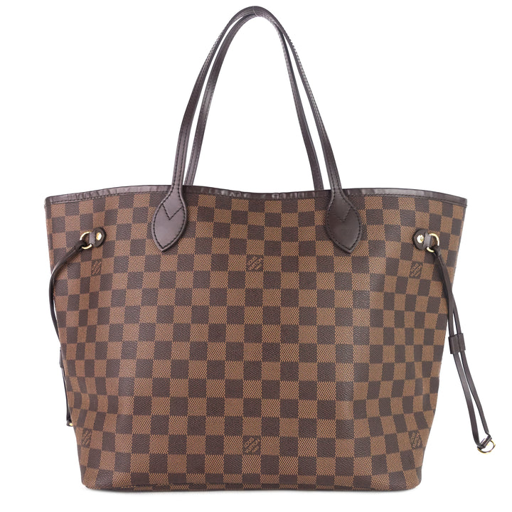 neverfull mm damier ebene canvas bag with pouch