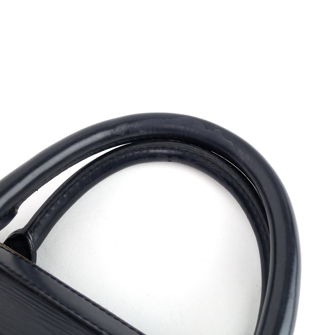 dhanura black epi leather handbag