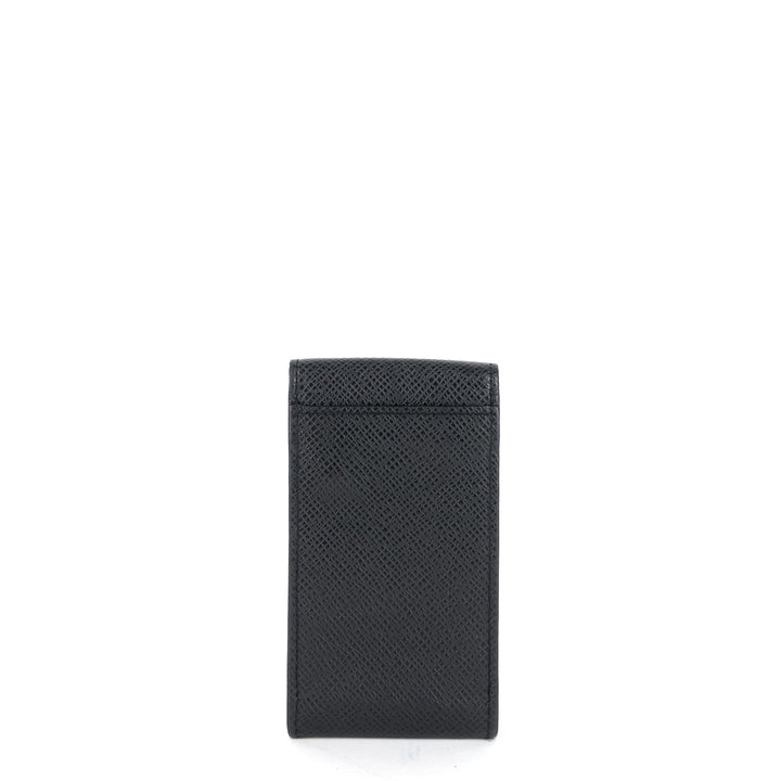 porte cles badge ardoise taiga leather pouch keychain