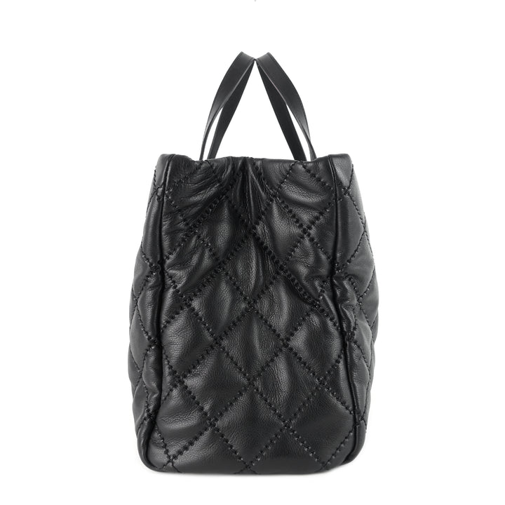 retro chain large calfskin leather shopping tote bag