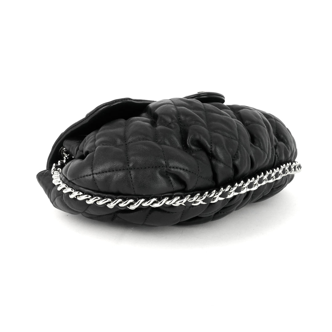 chain around large lambskin leather flap bag