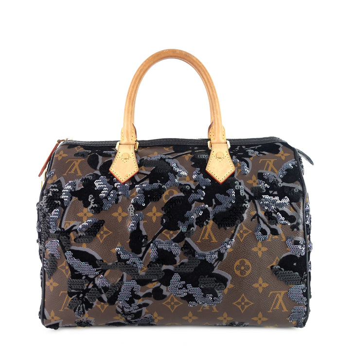speedy 30 fleur de jais monogram canvas sequin bag