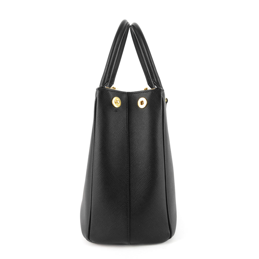 double zip lux medium saffiano leather tote bag