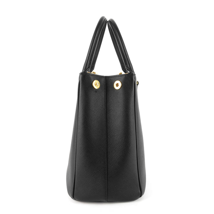 double zip lux medium saffiano leather tote bag