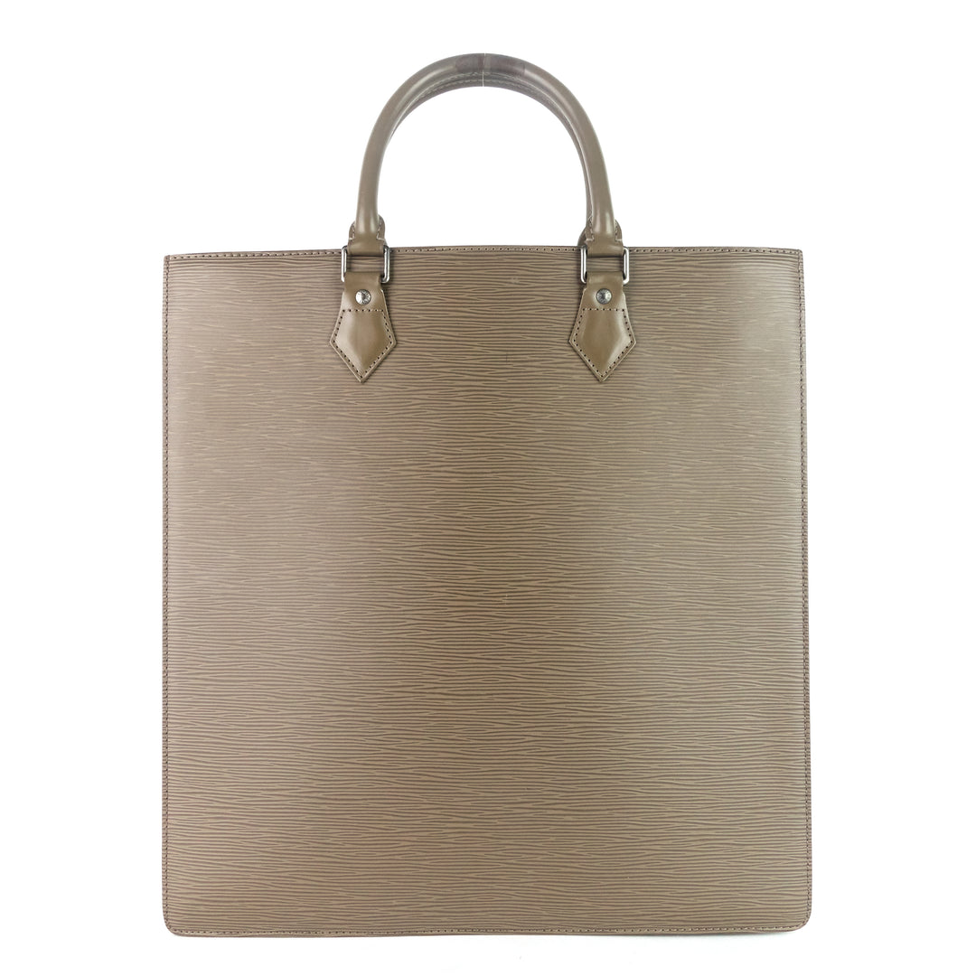 sac plat gm brown epi leather bag