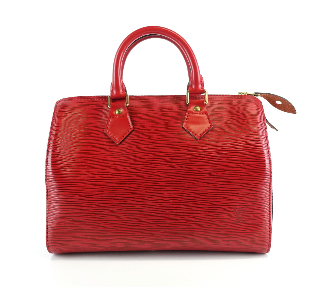 speedy 30 red epi leather bag