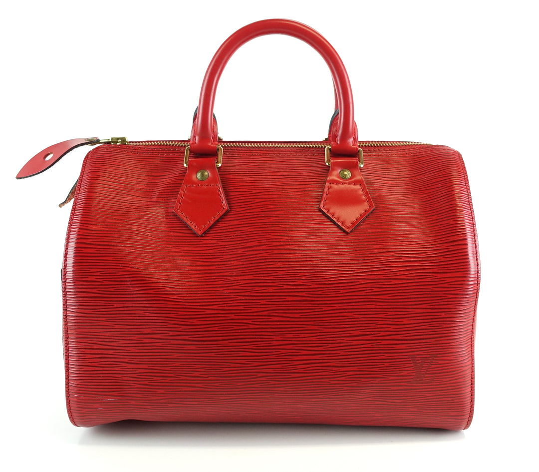 speedy 30 red epi leather bag