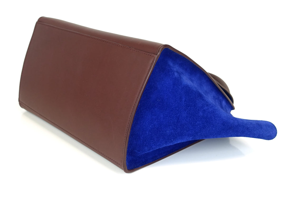 trapeze medium calf leather and suede bicolour bag