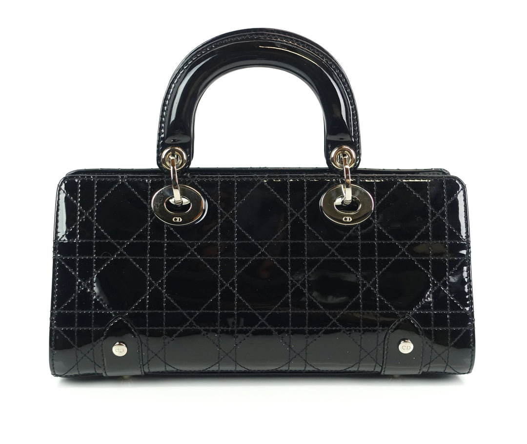 east west cannage patent leather bag