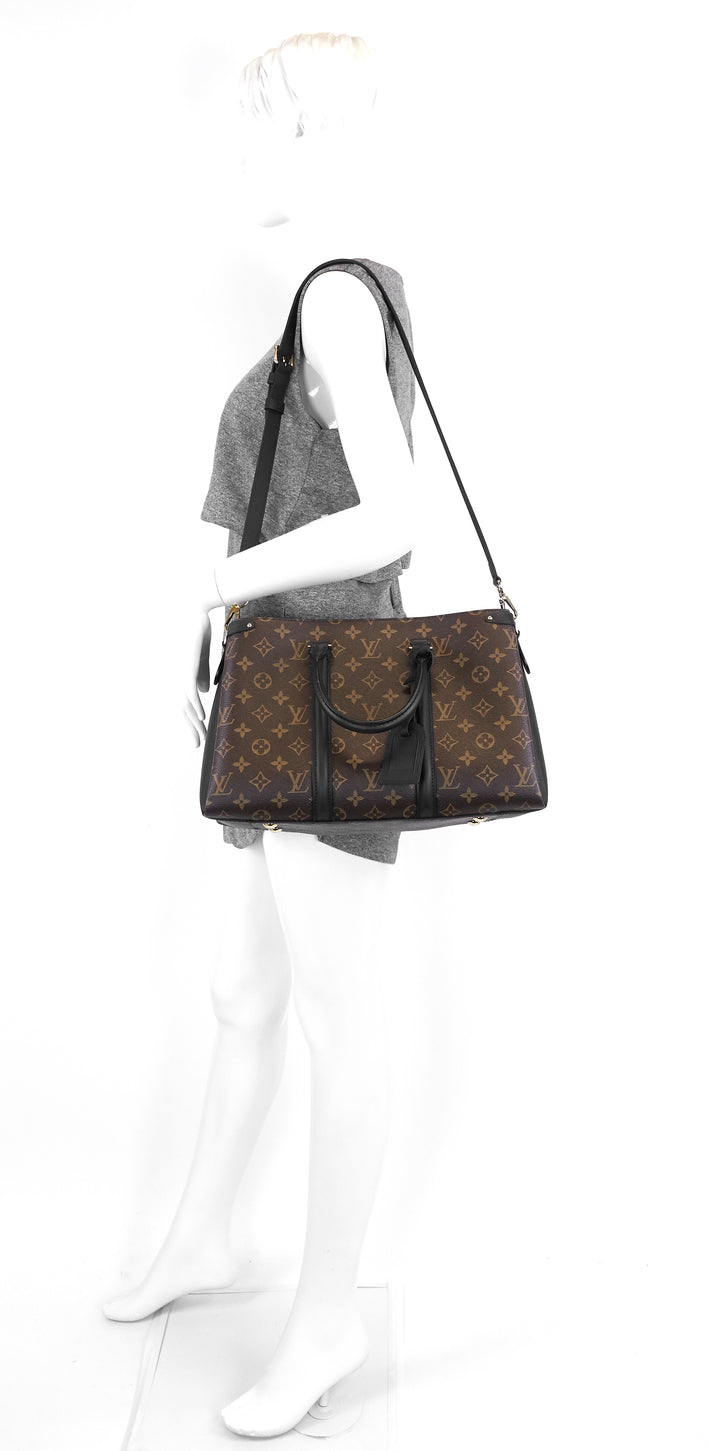 soufflot mm monogram canvas and coloured leather bag