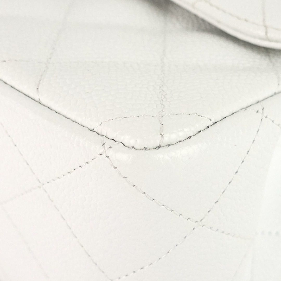 double flap jumbo caviar leather shoulder bag