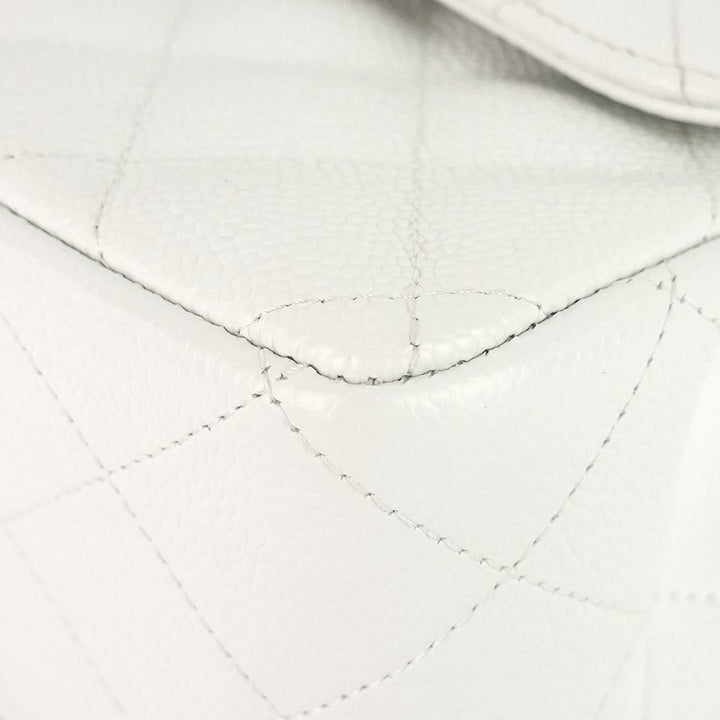 double flap jumbo caviar leather shoulder bag