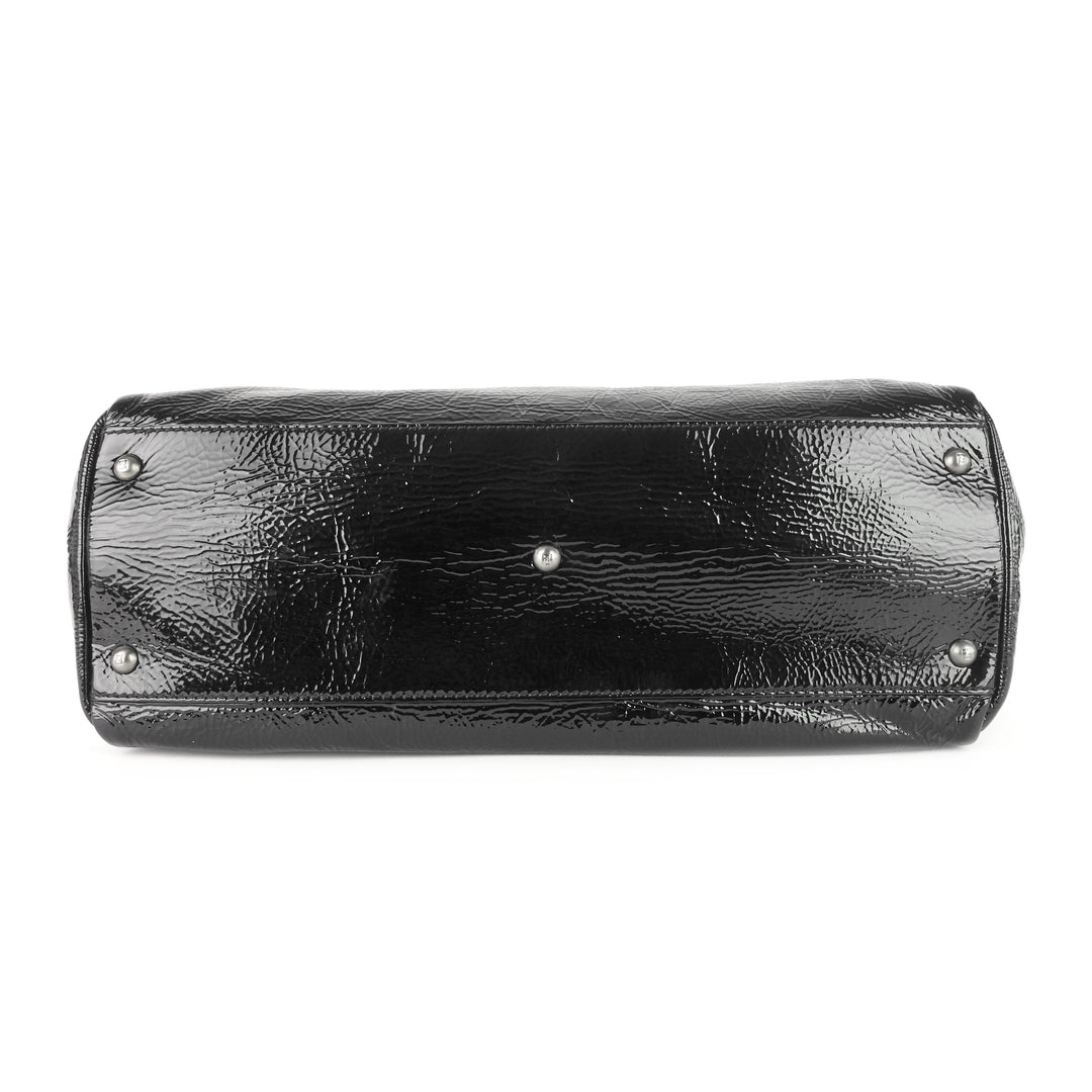 peekaboo large crinkled patent leather bag