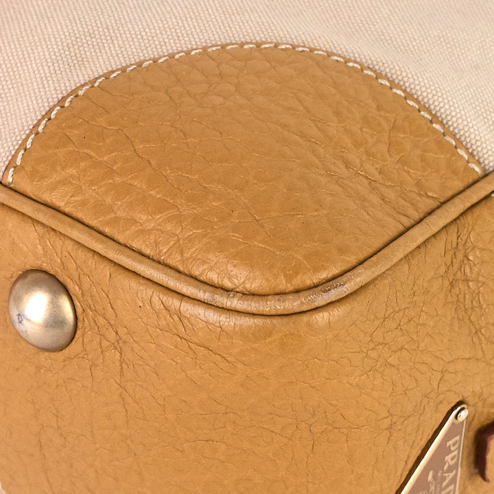 canvas and leather shoulder bag