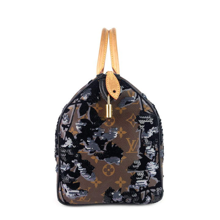 speedy 30 fleur de jais monogram canvas sequin bag