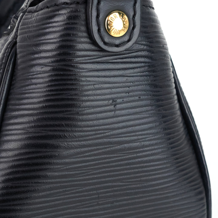 dhanura black epi leather handbag