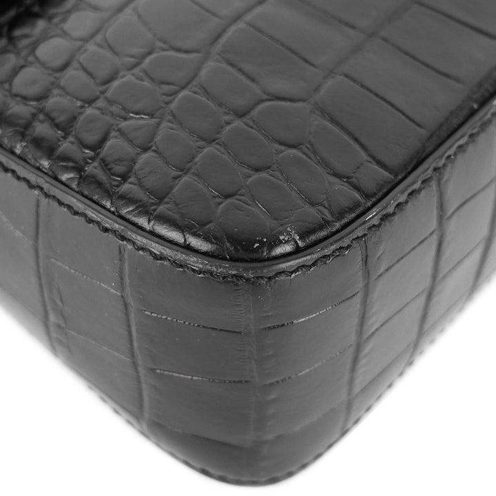 nobile crocodile embossed calfskin leather bag