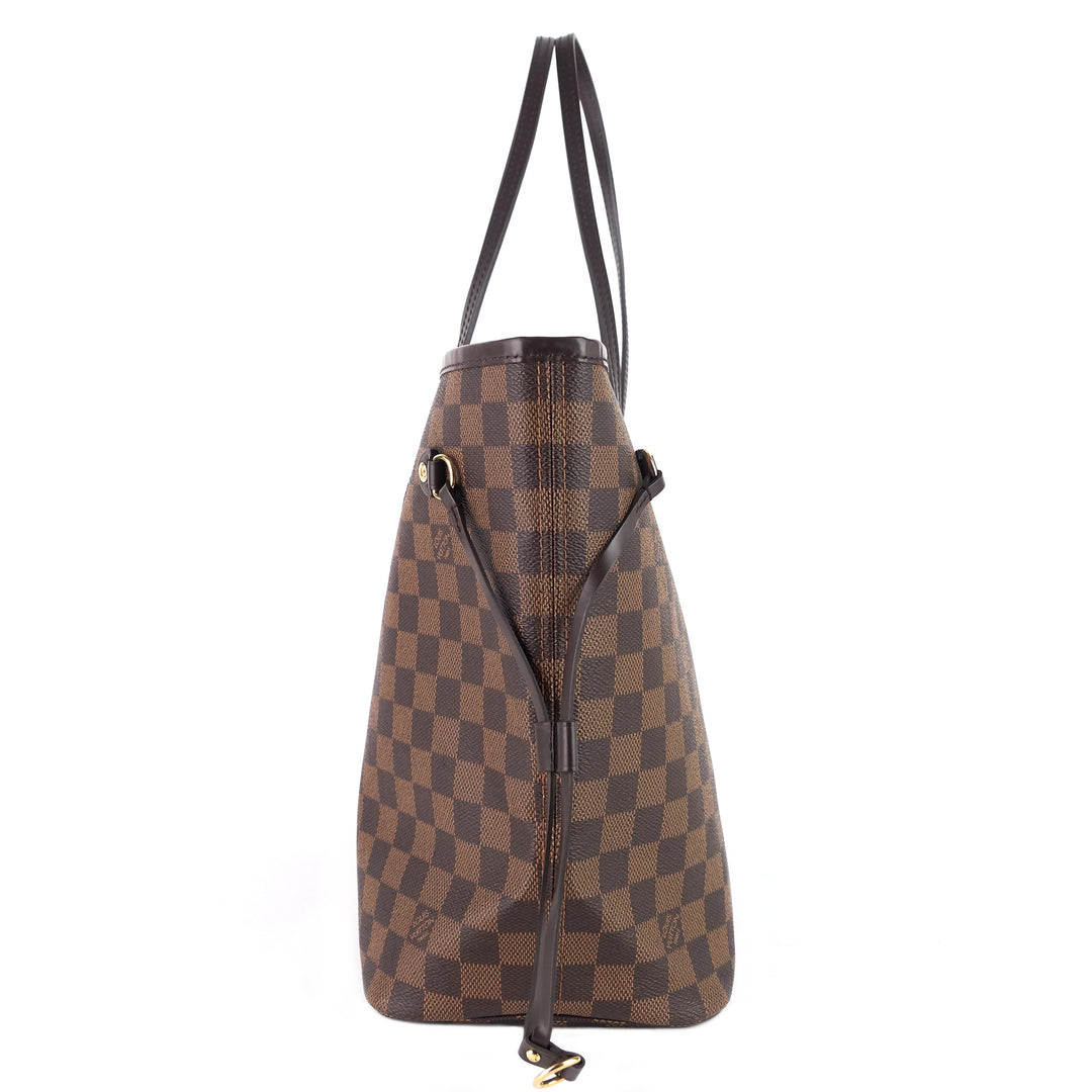 neverfull mm damier ebene canvas bag with pouch