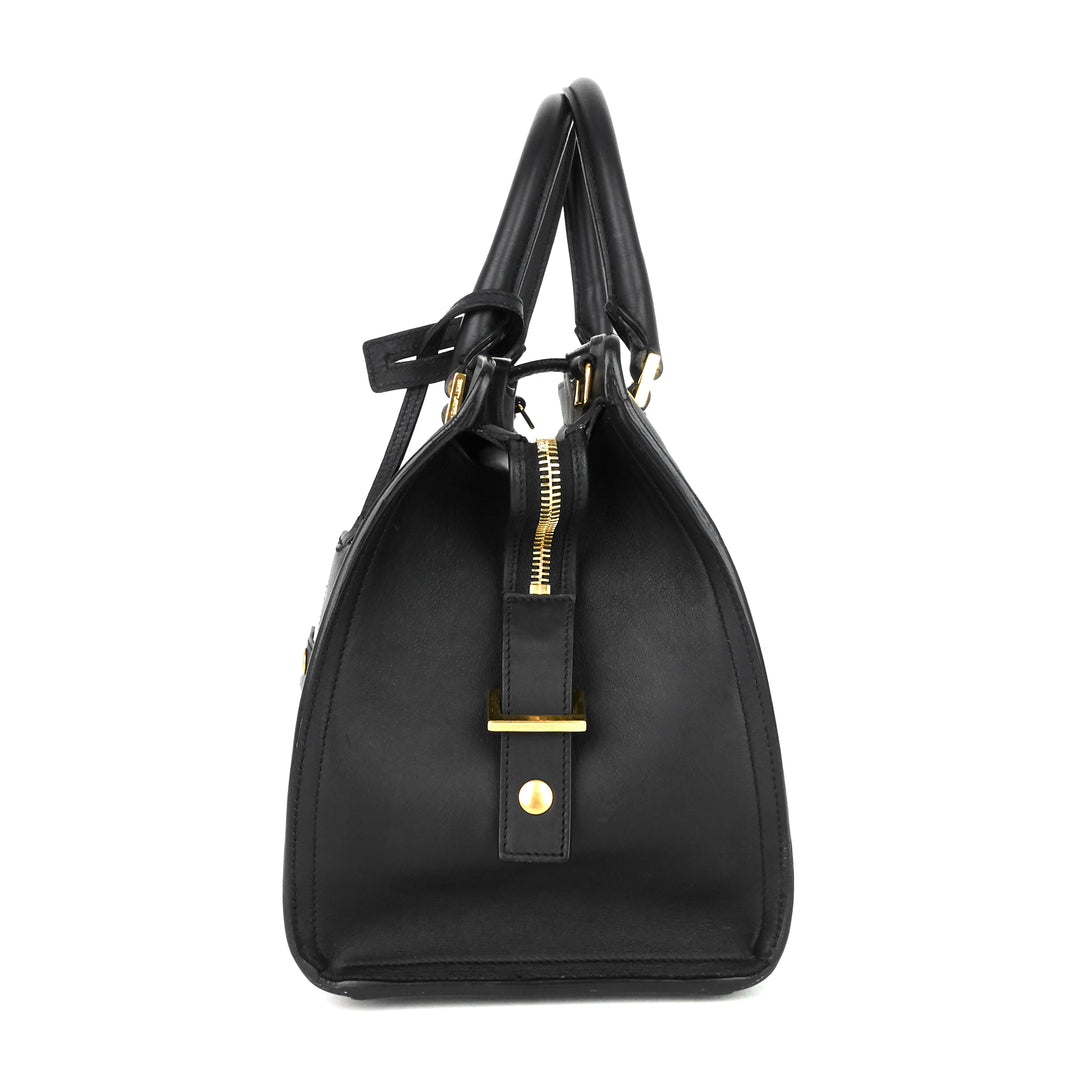 classic y cabas small calf leather bag