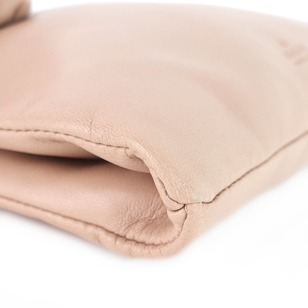 rosette lambskin leather clutch bag