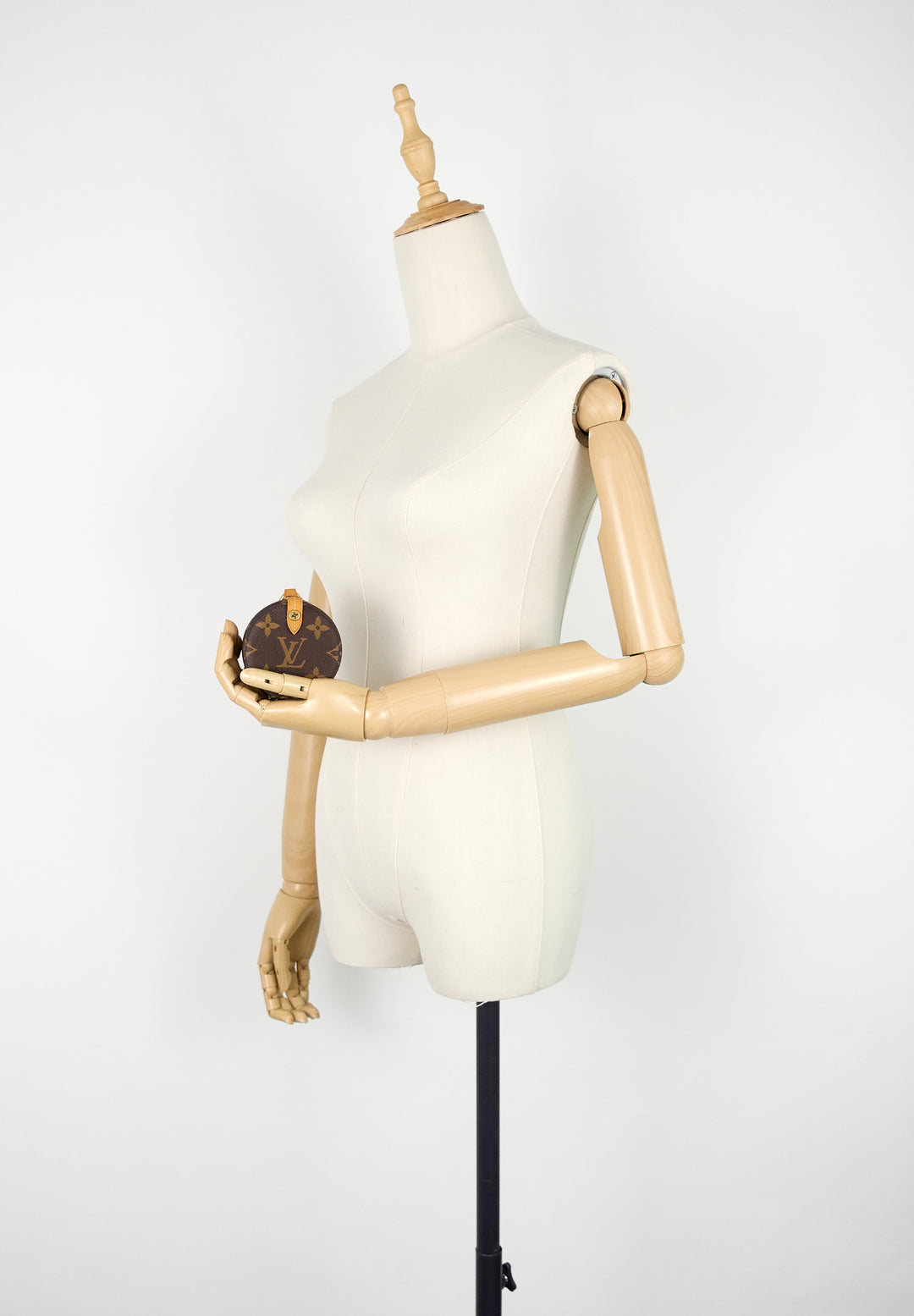 round monogram canvas coin case