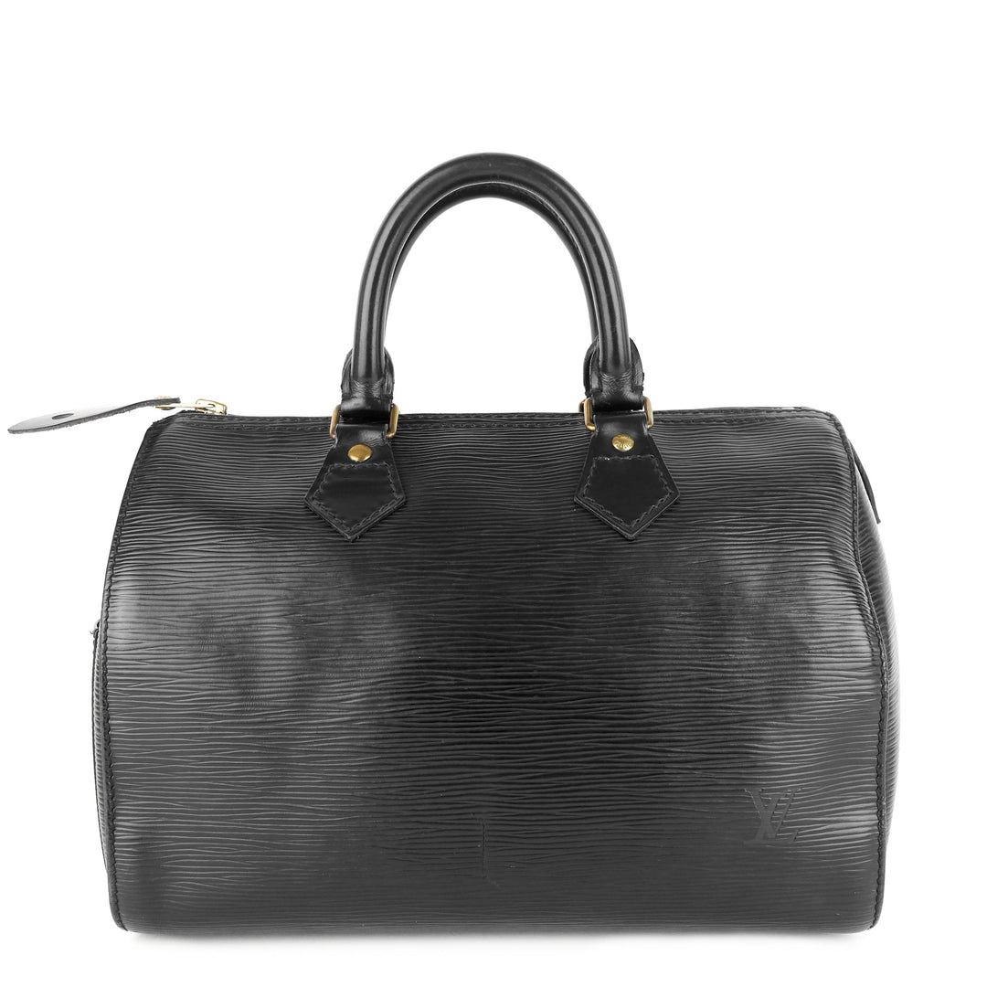 speedy 25 black epi leather bag