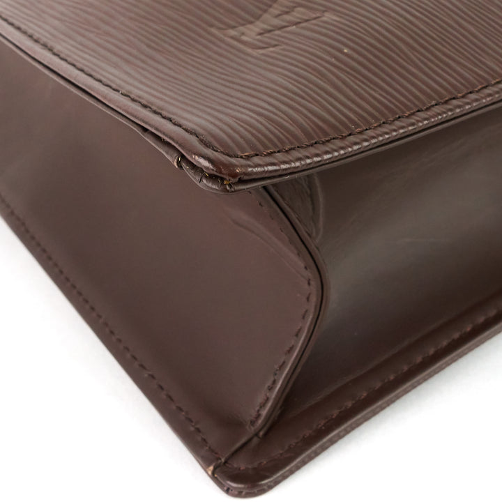 sac plat gm brown epi leather bag