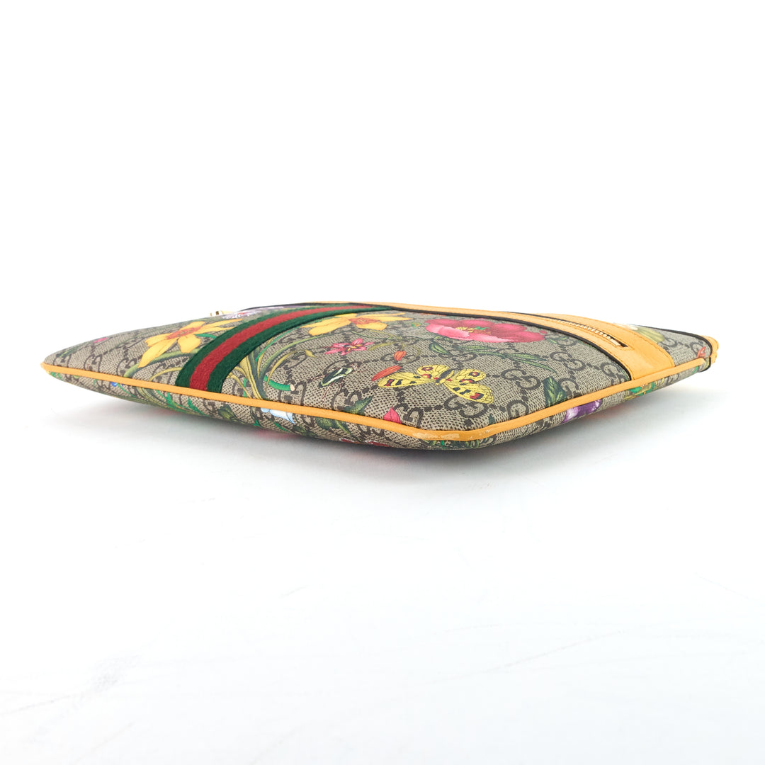 ophidia floral gg supreme large clutch bag