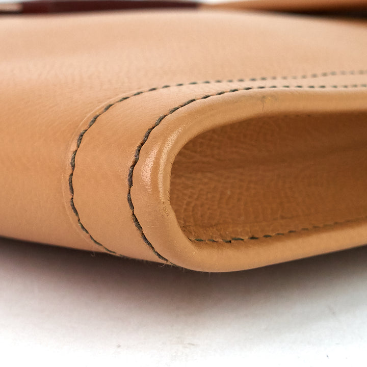 jige gm courchevel leather clutch bag