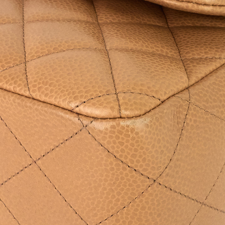 classic double flap jumbo caviar leather bag