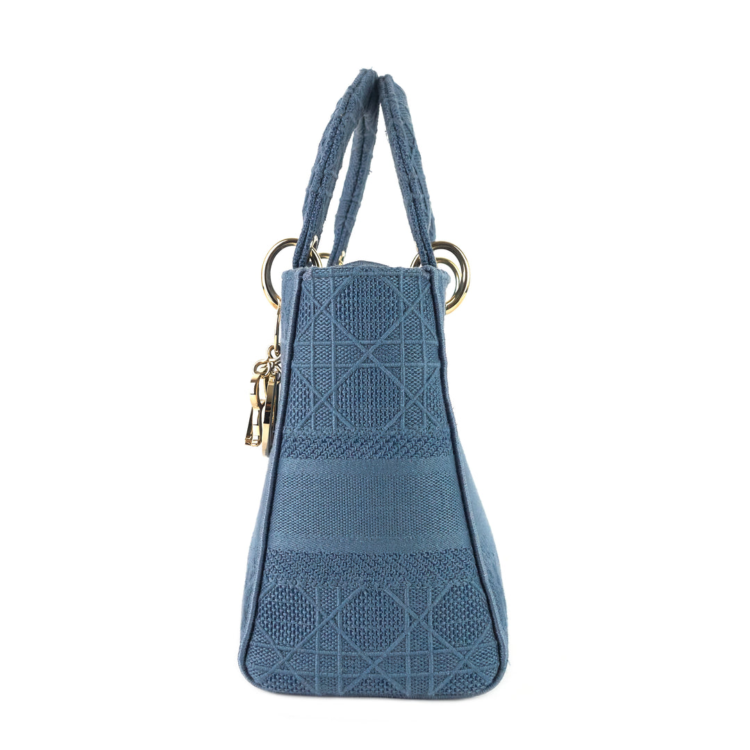 lady d-lite medium embroidered cannage bag