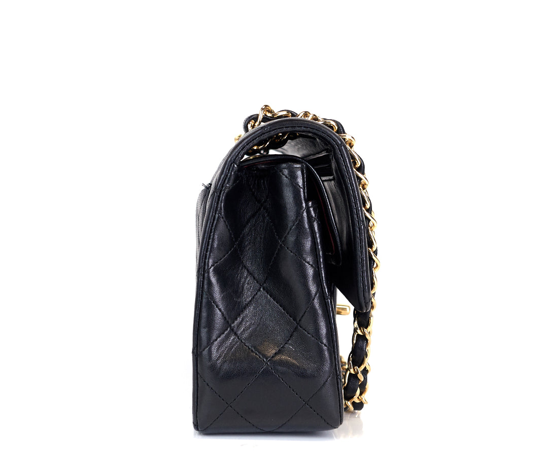 classic double flap lambskin leather small bag