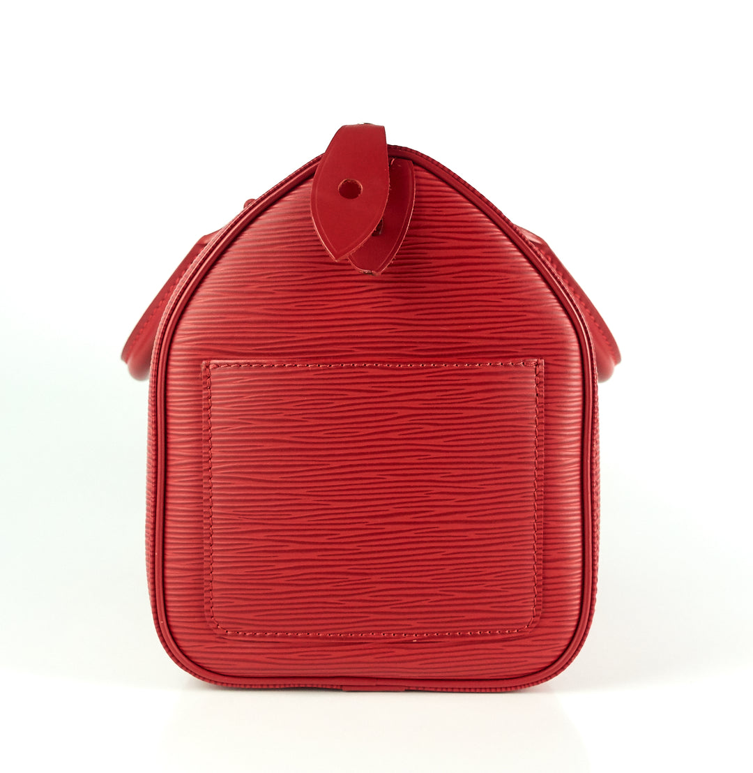 speedy 25 red epi leather bag