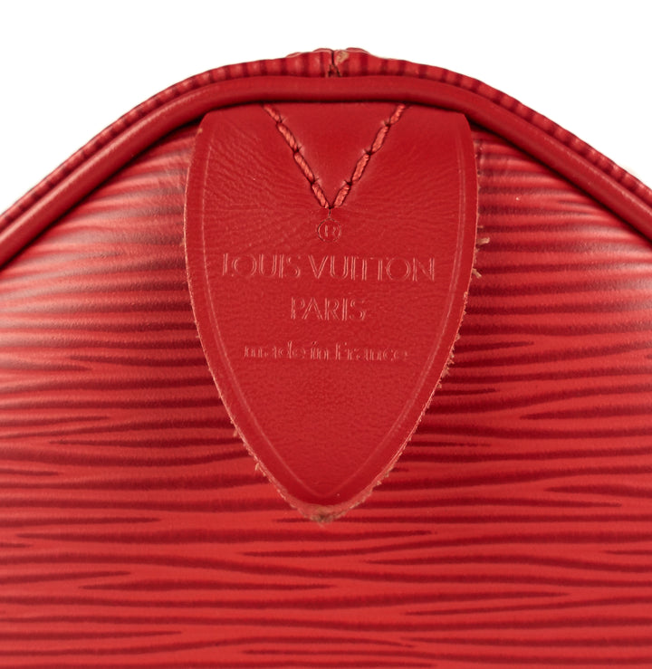 speedy 25 red epi leather bag