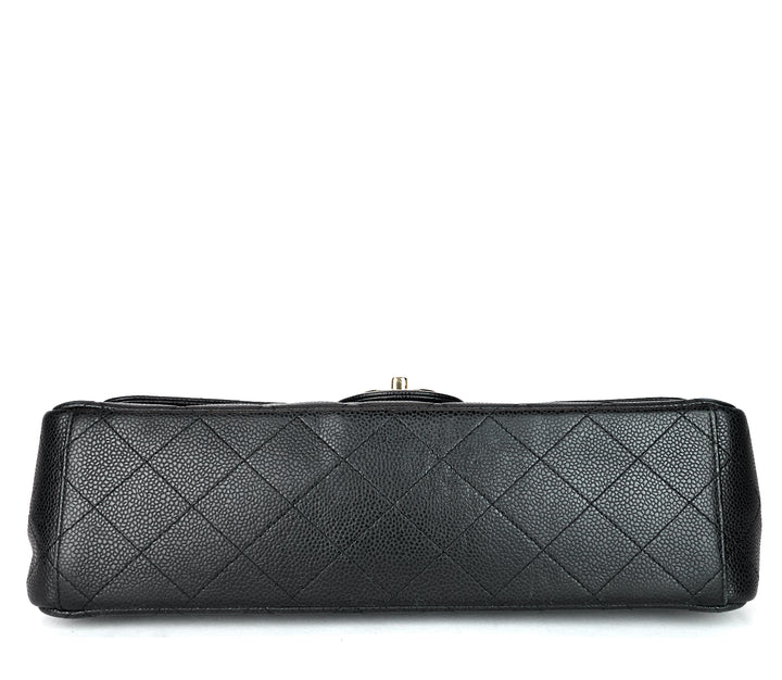 classic double flap caviar leather maxi bag