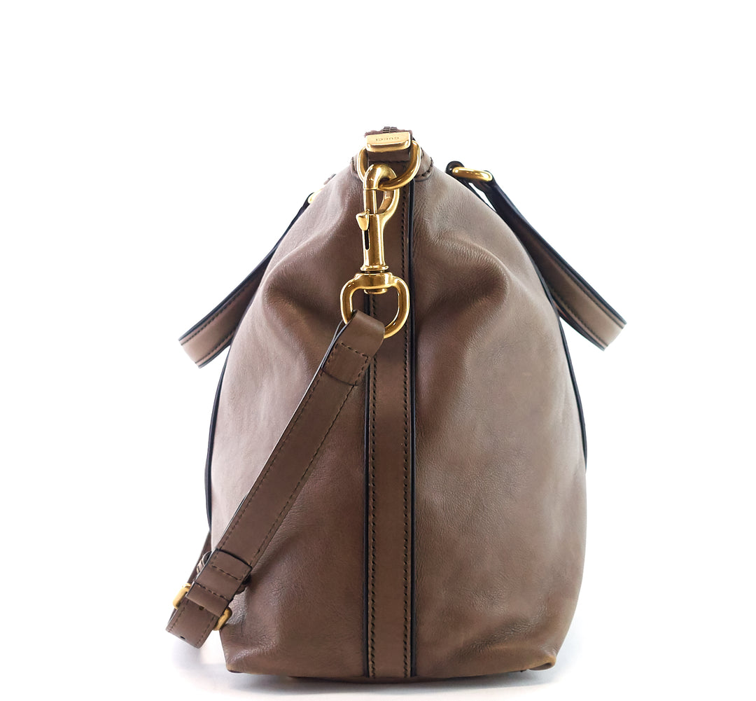 rania web leather top handle medium bag