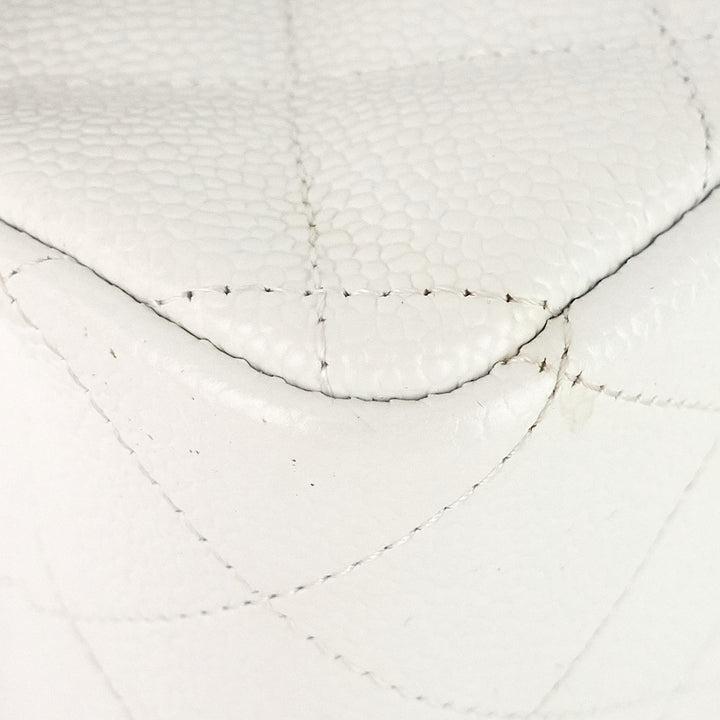 double flap jumbo caviar leather shoulder bag