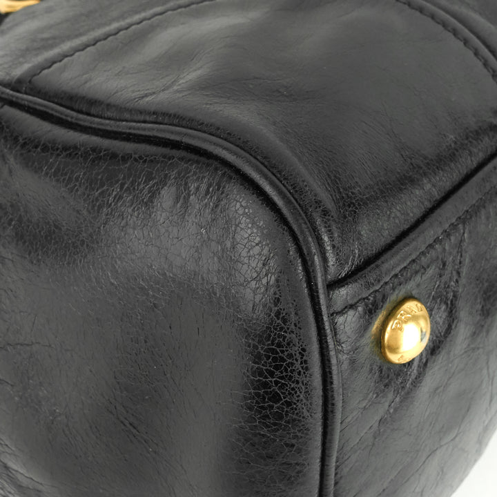 2-way glazed leather bag