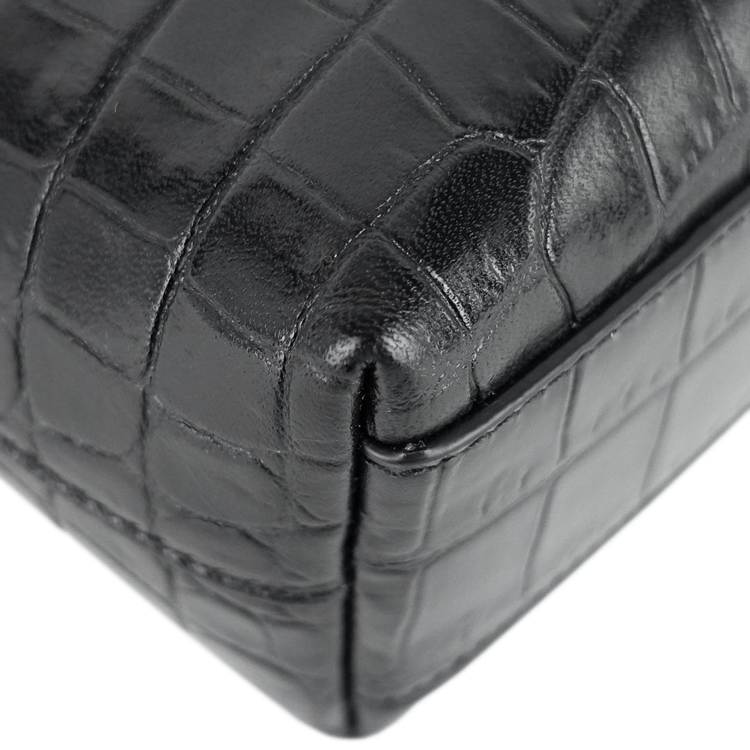 Top Shopper Mini Croc Embossed Leather Bag